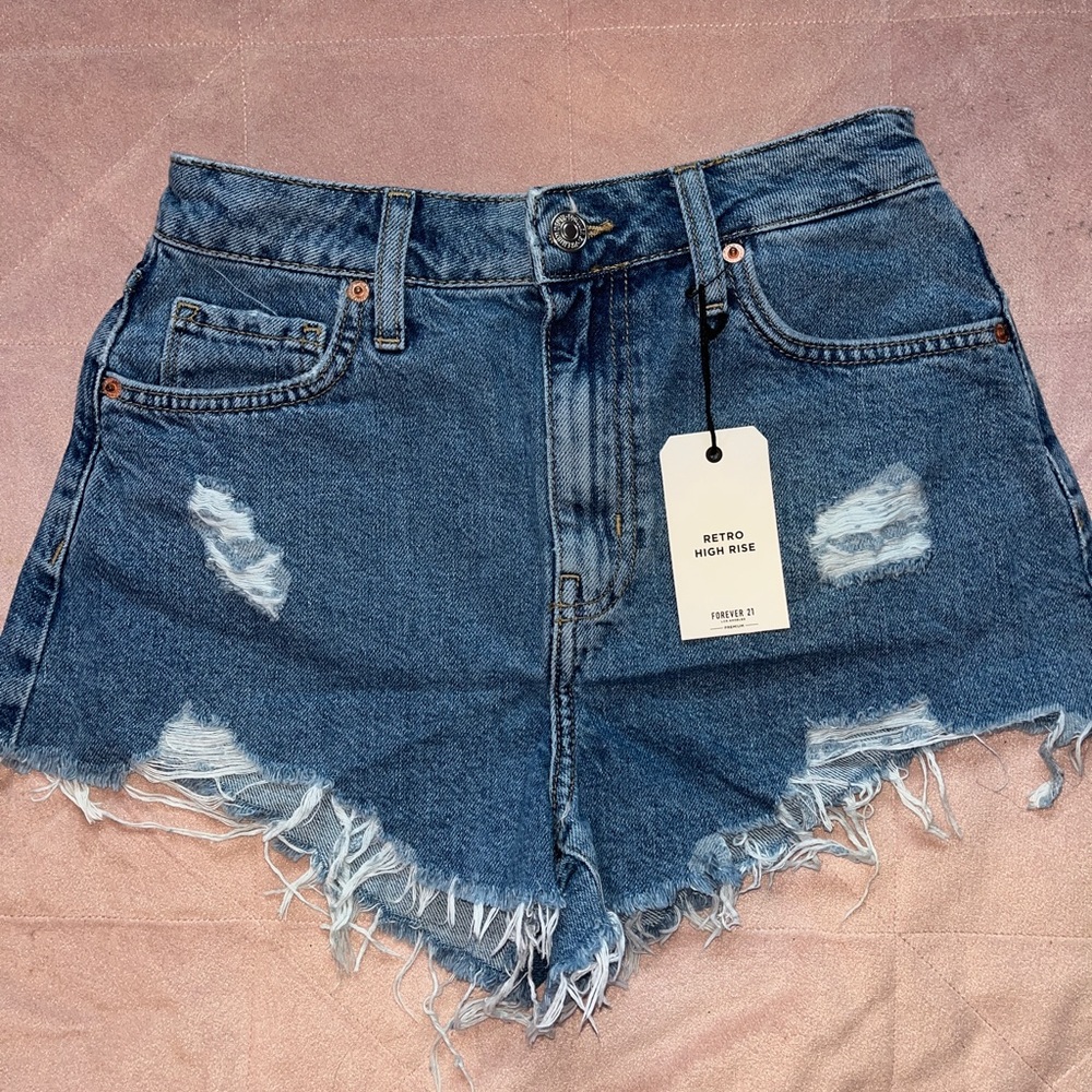 High waisted denim shorts, new with tags